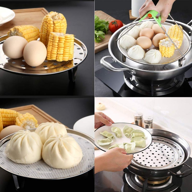 Fnoko Steaming Rack Household Stainless Steel Cooking Ware Thickened Steaming Rack Stand (10 inch) - Image 3
